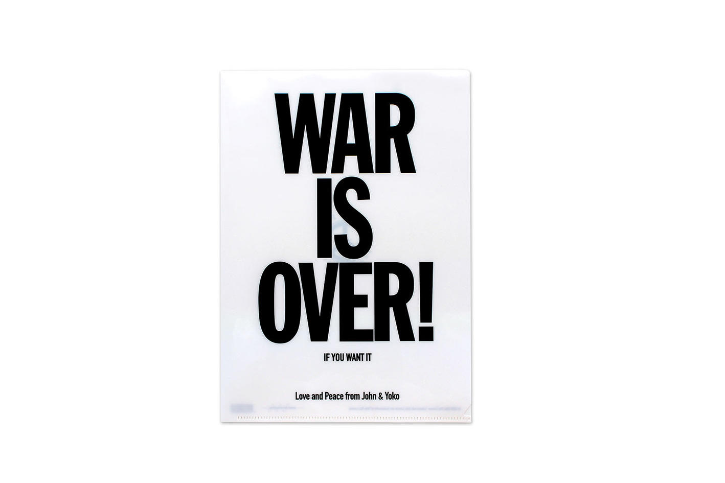 Yoko Ono WAR IS OVER A4 size clear file folder