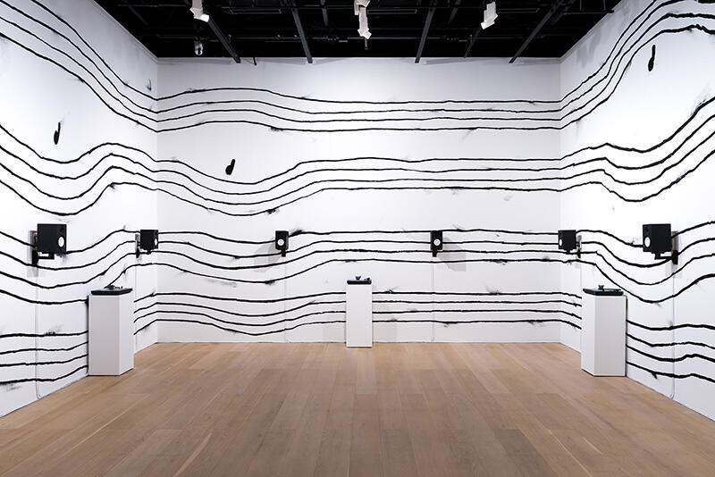 Installation view: MAM Project 033: Christine Sun Kim, Mori Art Museum, Tokyo, 2025