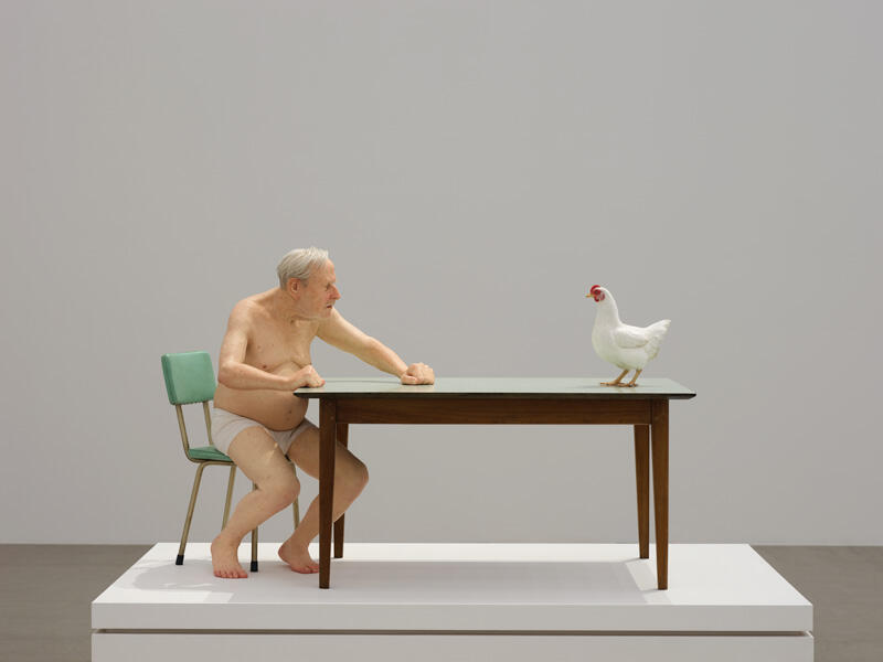 Ron Mueck chicken / man