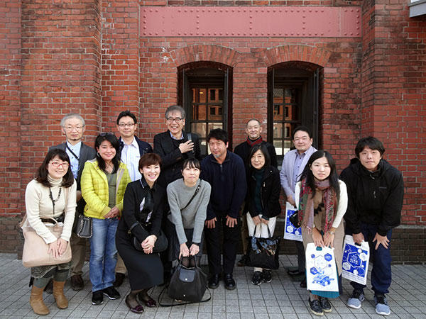 A souvenir shot in front of Yokohama Red Brick Warehouse No. 1