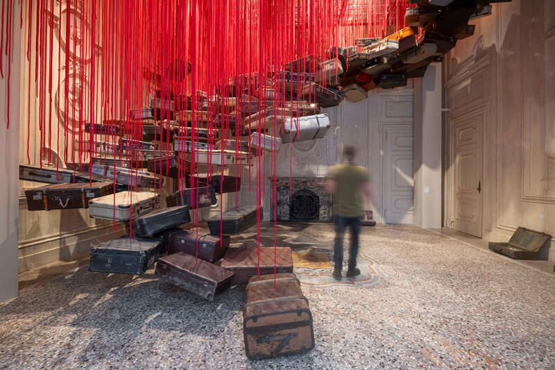 Installation view: Chiharu Shiota: The Soul Trembles, Fondazione Torino Musei | MAO Museo d’Arte Orientale, 2025-2026 Photo: Giorgio Perottino